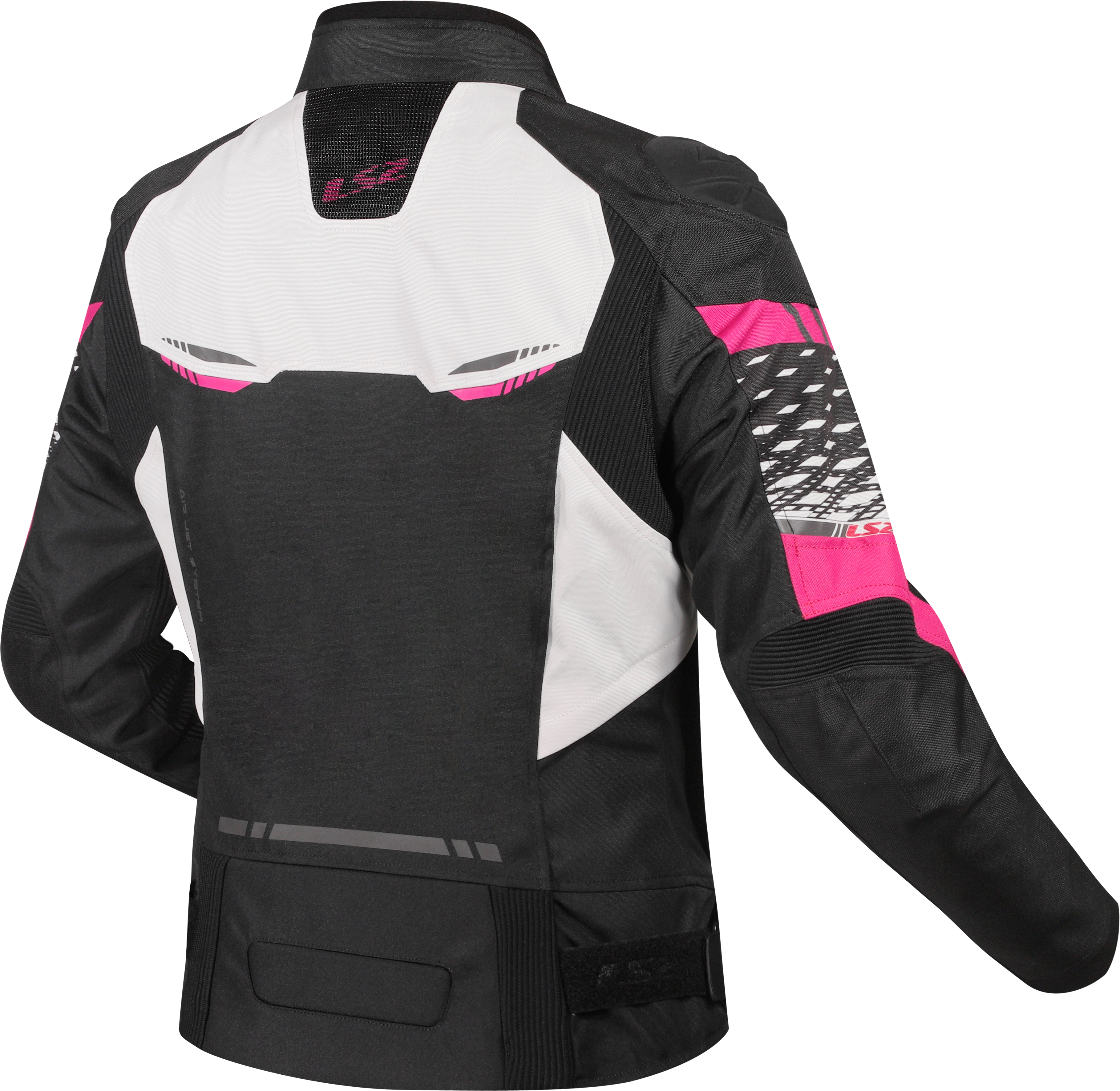 LS2 APEX LADY JACKET BLACK WHITE PINK1